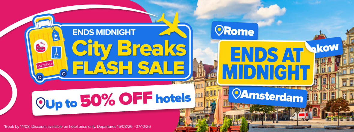 City Breaks Flash Sale Ending at Midnight Mobile HP Banner IE - 14/08