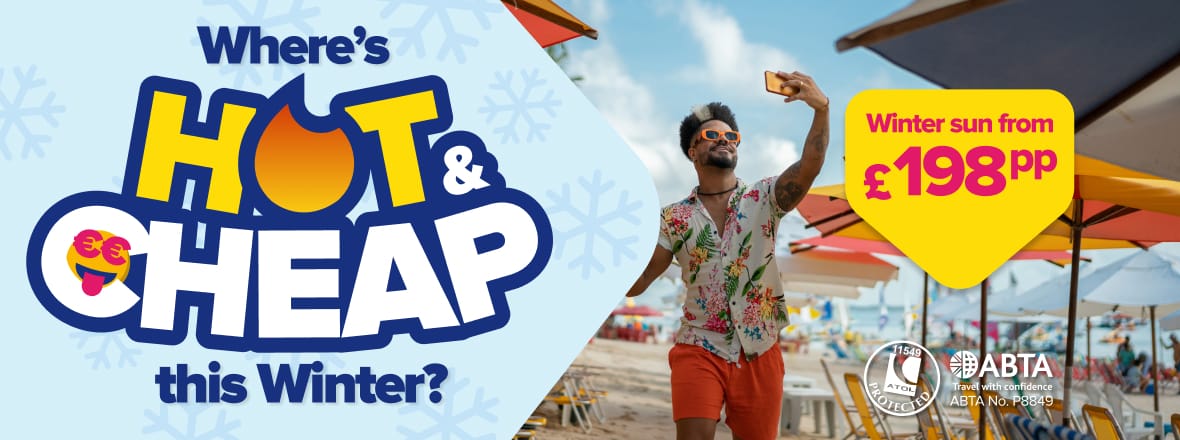 Where's Hot and Cheap in Winter Homepage Banner - Mobile  16/10