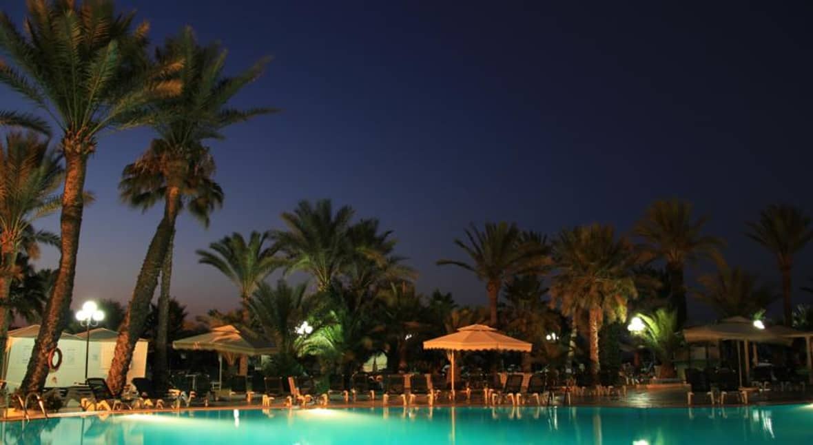 Beachfront view at Riadh Palms Hotel Tunisia