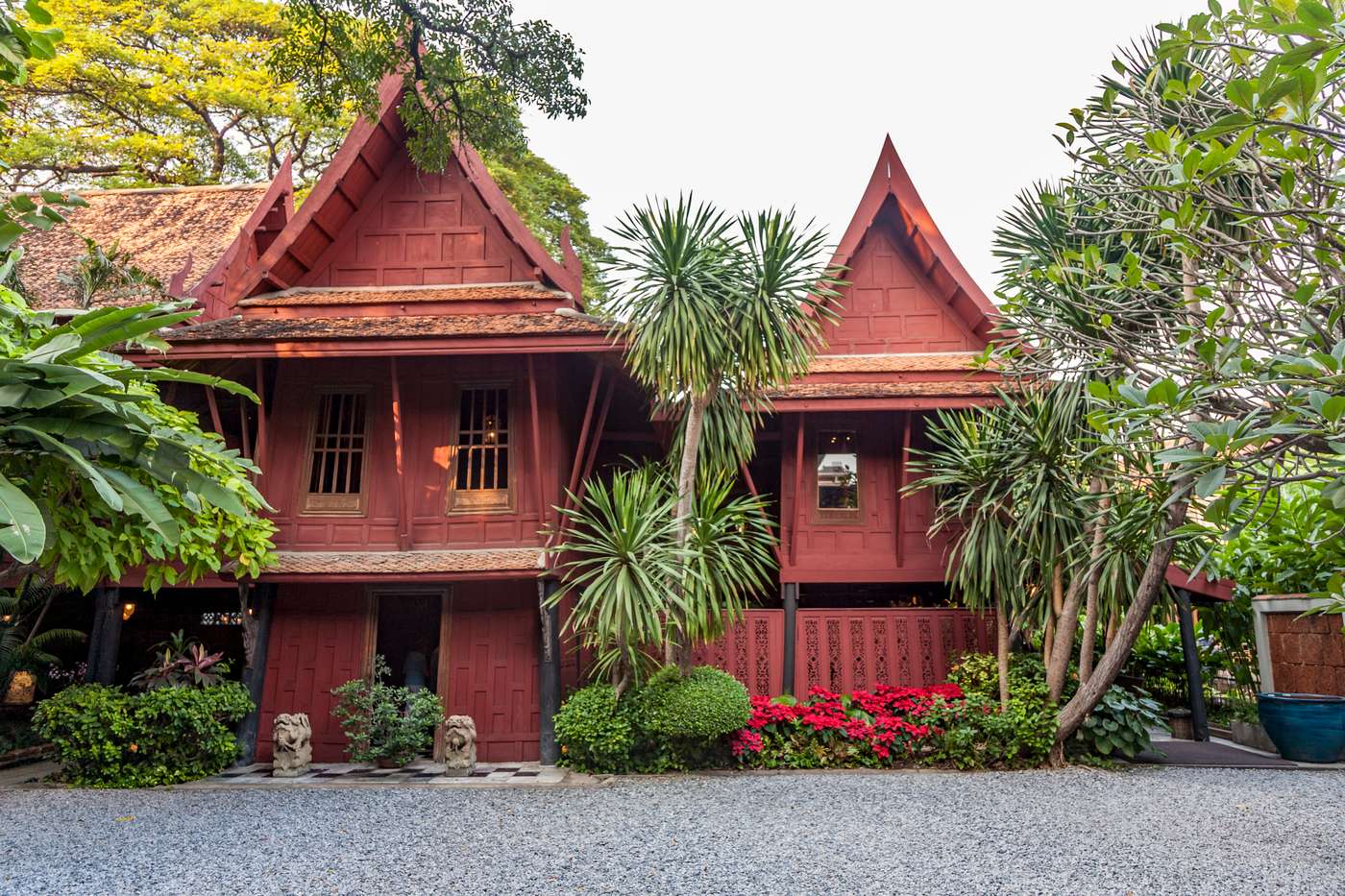 Bangkok, Thailand - January 4, 2010: visiting the Jim Thompson house which serves as museum nowadays. Jim Thompson was a business man  for textile production in Thailand.
