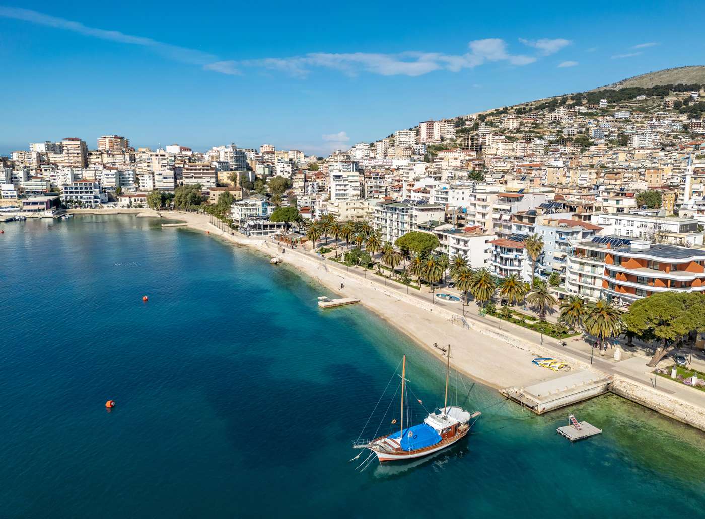 Saranda seafront on the Albanian Riviera