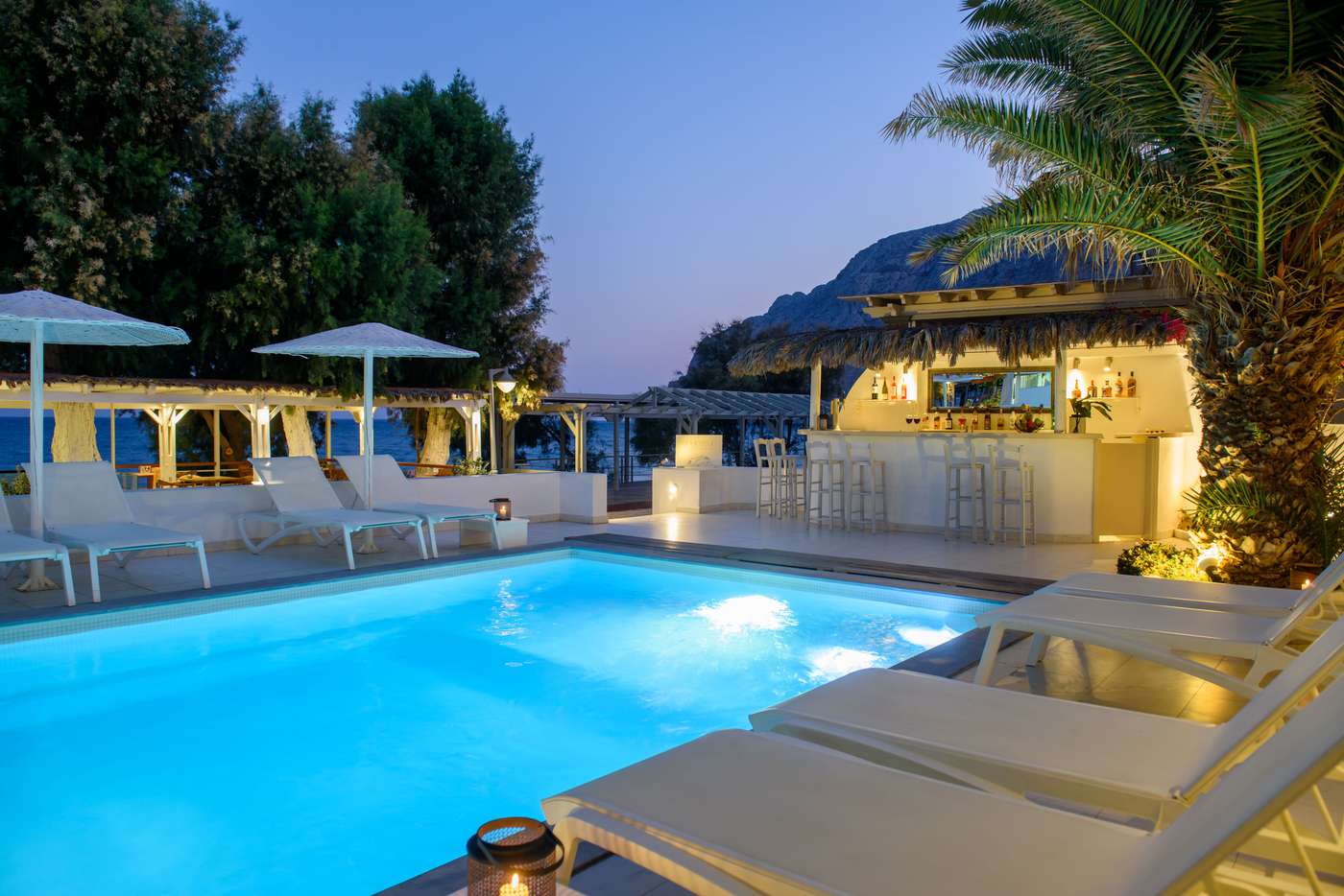 Alesachne beach hotel at Kamari of Santorini island