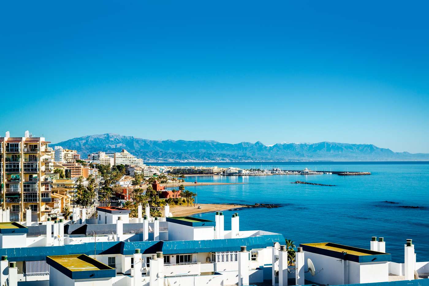 Benalmadena coast. Benalmádena is a town in Andalusia in southern Spain