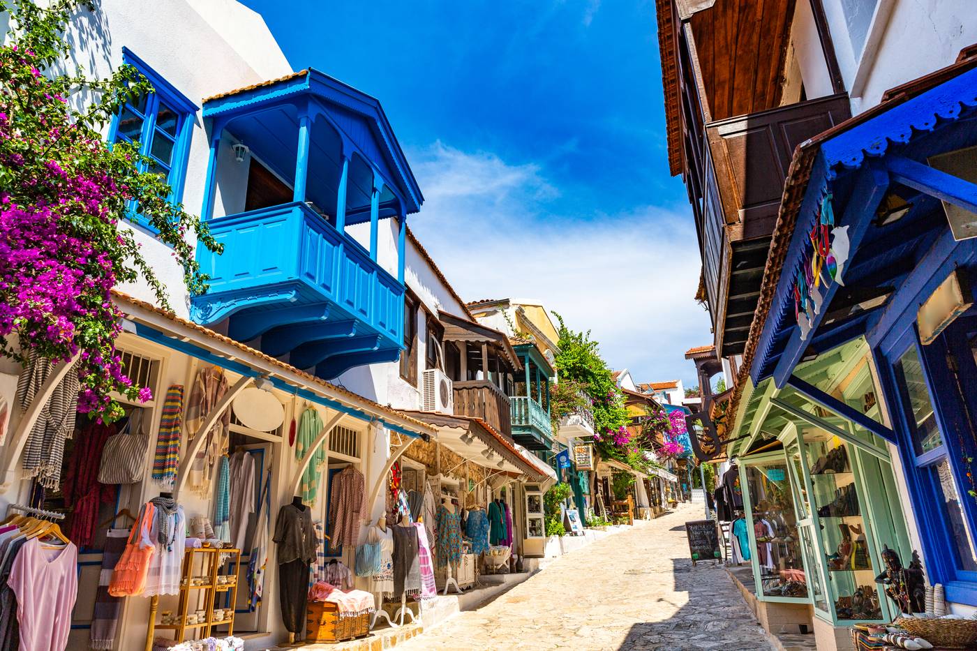Colourful shops in Antalya Old Town.