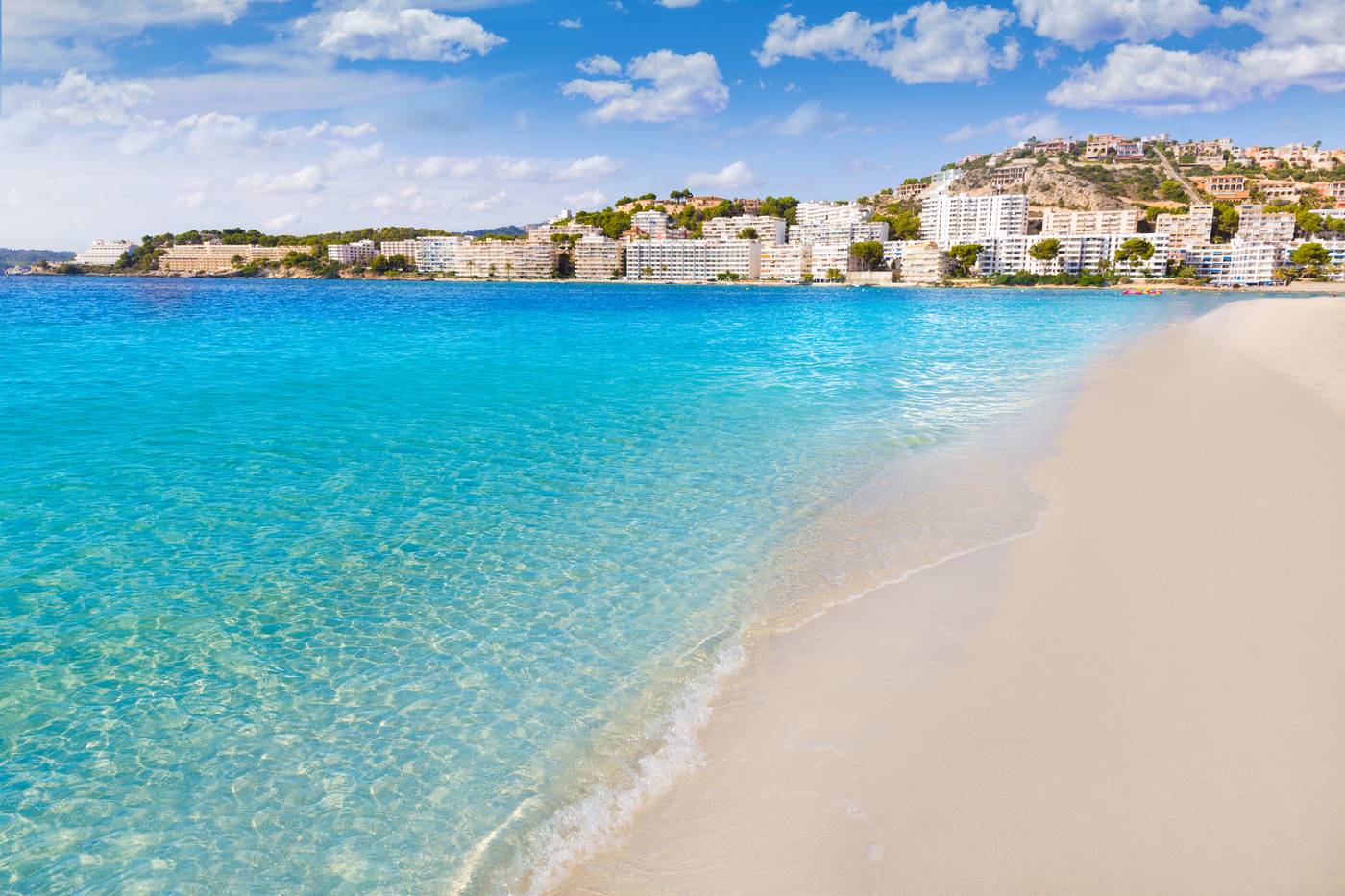 Mallorca Cala Santa Ponsa Ponca beach in Calvia Majorca Balearic islands of Spain