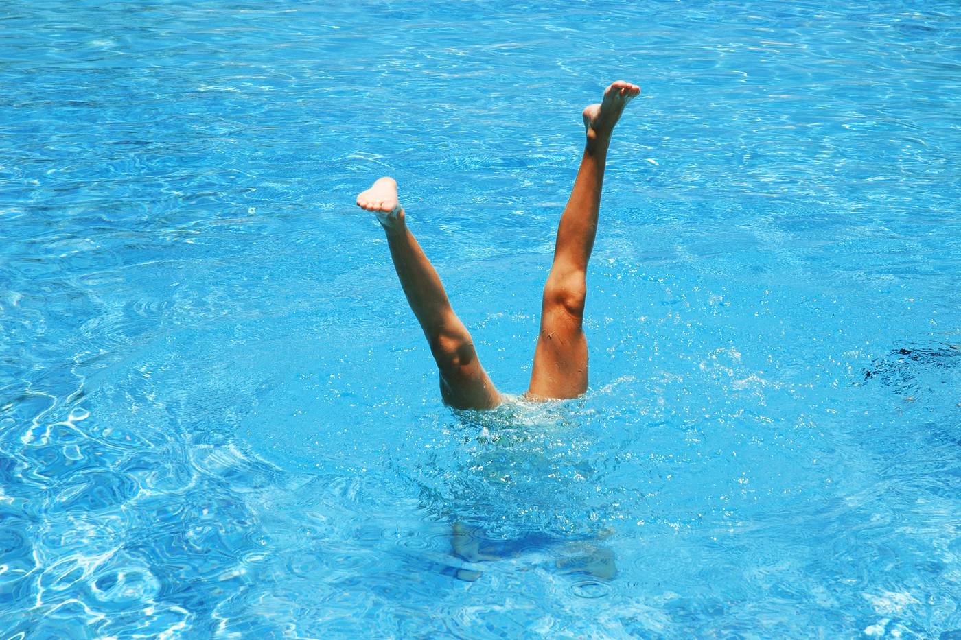 Handstand in pool