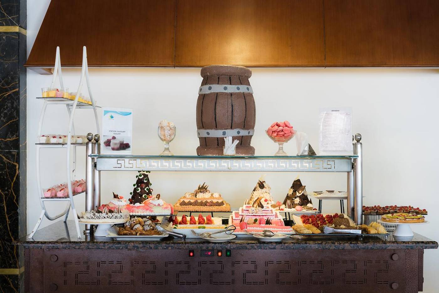 A section of the Aqua Fun Club buffet choice with some delicious looking cakes. 