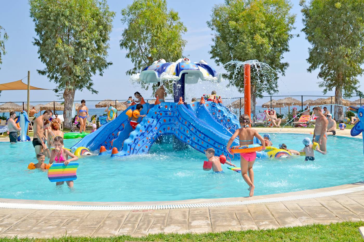 Kids' pool with children's waterslides