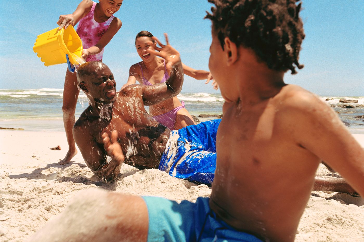 Family fun on the beach