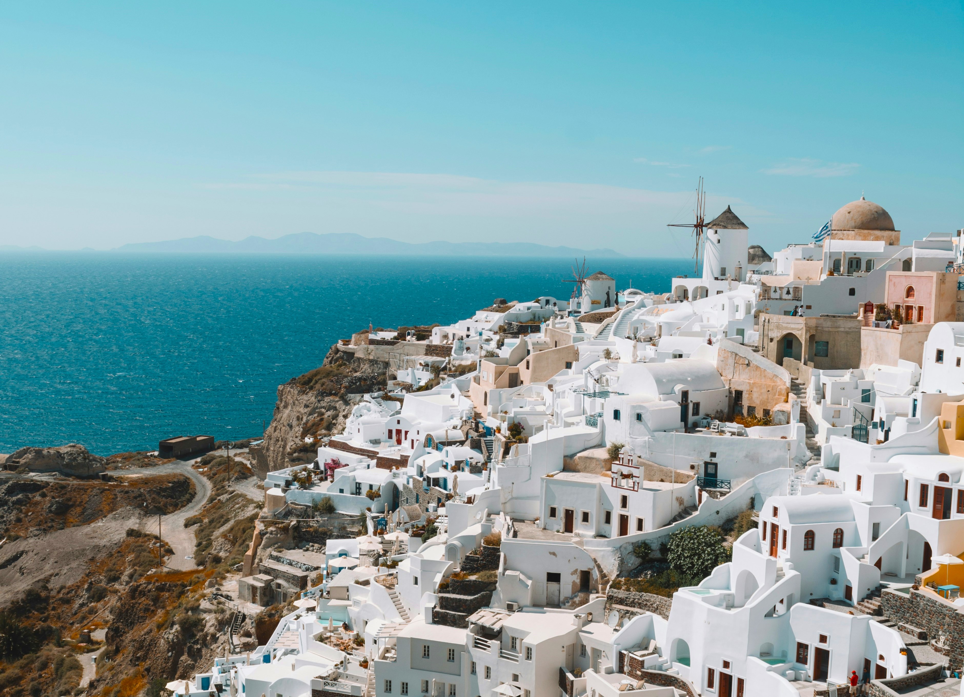 sachin and babi light blue dress How To Dress For Santorini? main image 1